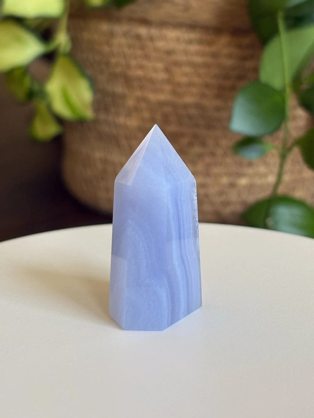Small Blue Lace Agate Crystal Tower